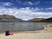 Lunch aan lake Hayes
