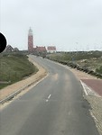 Het begint te regenen op weg naar de vuurtoren