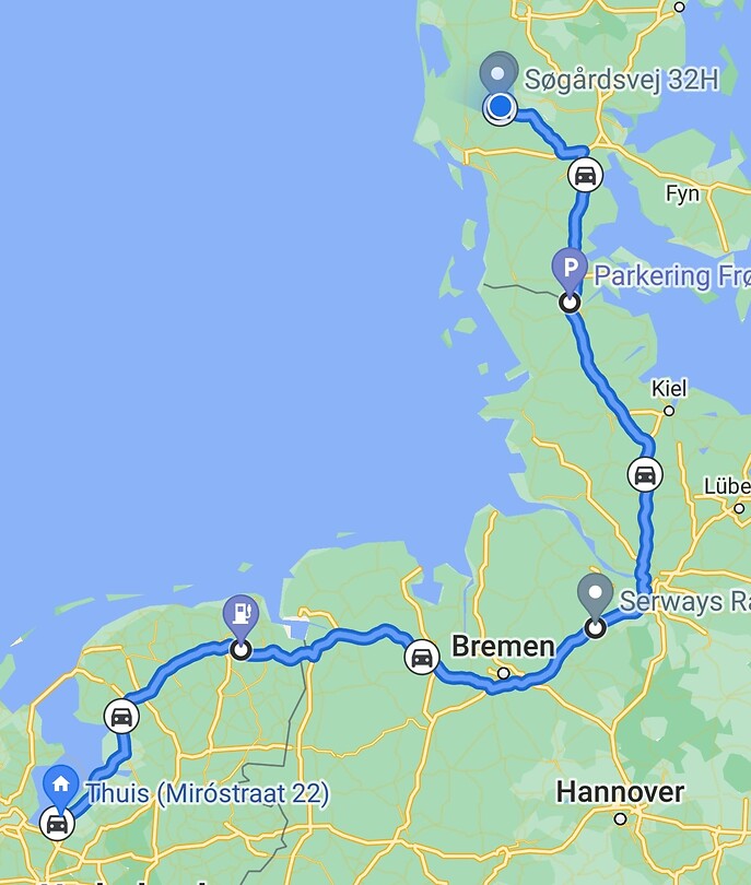 Deze route hebben we gereden