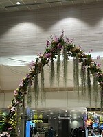 Een boog met kleine orchideeen