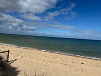 De zee bij de ochtendwandeling