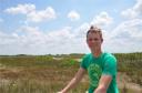 Rutger in de Everglades op de fiets
