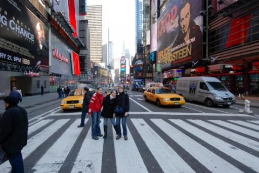 Dames op Times Sqaure