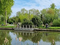 Pontje in rivier de Dender