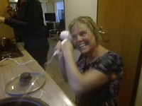 Gelukkig een fohn in de caravan, deze paste niet in de fietstas