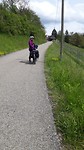 Na een behoorlijke klim (lopend) even uitpuffen