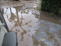 Vanmorgen een waterballet voor de camper!