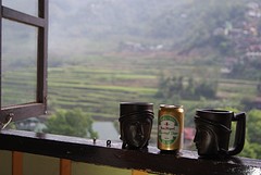 Wood carved cups + apple beer