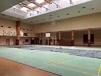 Basketveld op hoogste verdiep in Tempelhof