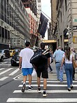 Veel us open tennissers en personeel in de stad