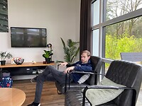 Arthur in ons huisje
