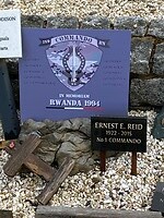 Herdenkingsplaatje voor onze Belgische paras in Rwanda gesneuveld