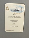 Menu van yacht