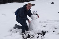 Erg trots op mijn sneeuwpop