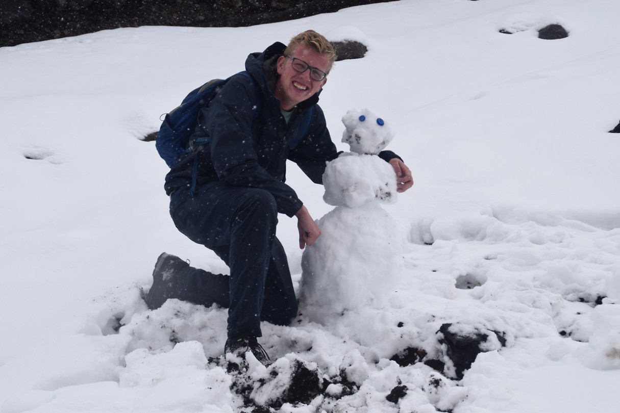 Erg trots op mijn sneeuwpop