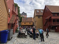 Bryggen huisjes achterkant.
