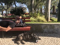 Slapen in het park.