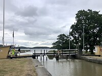 Waar het Göta kanaal in de Oostzee eindigt.