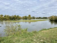 Rivier la Garonne naast de camperplaats.