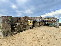 Bunkers op het strand.