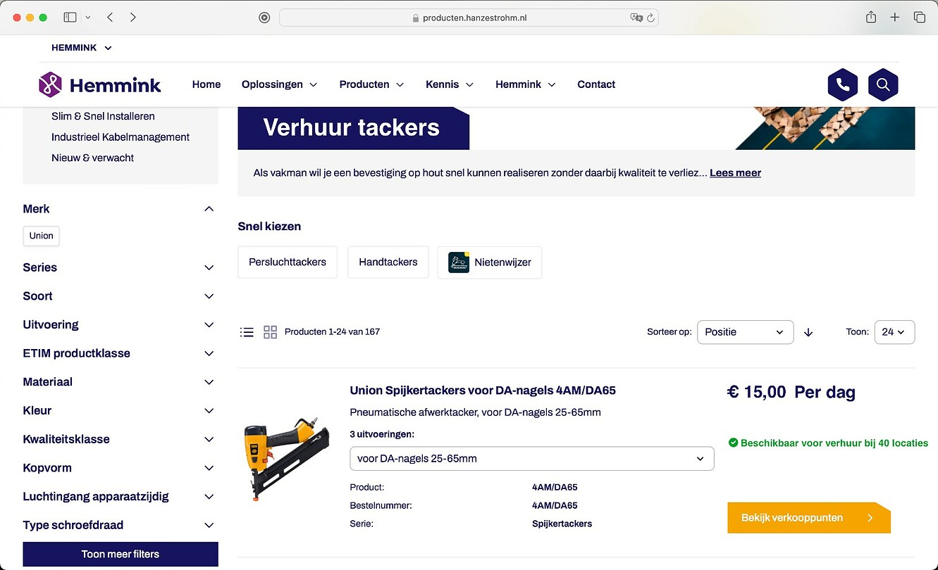 Hemmink - Website - Verhuur