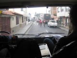 Foto vanuit de truck van de fietsenmaker Luis