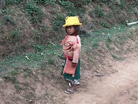 Coming home from school , 3 years old
