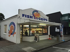 Heerlijke Fish and Chips in Hokitika!