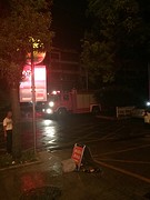 Brandweer voor het hotel