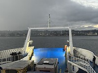 Op de ferry vlak voor de aankomst in Puerto Montt