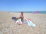 Pat on Aldeburgh beach