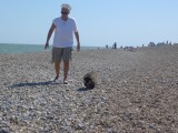 Annie walking Penny