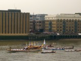 the Gloriana with the Olympic torch on Board