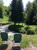 On the way ack from thon by a roman bridge