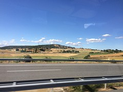 Vanuit de bus Villarejo de Órbigo.