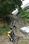 Wheelie aan begin zware klim
