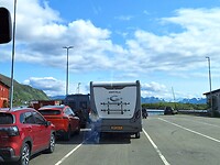 Veerpont. Oversteek Melbu....Fiskebøl