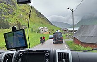 Fietsers in de regen