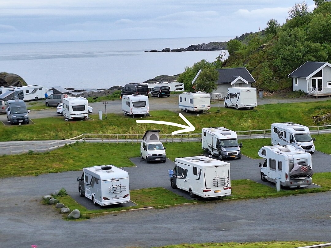 Onze camperplek in Moskenes