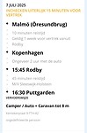 Onze overtocht gegevens