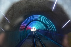 De tunnels van de Cable Car zijn verlicht....leuk!!!