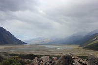 Het landschap gevormd door de Abel Tasman Glacier