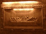 Last supper drawn in salt