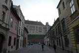 Old street with view on Wawel Castle complex