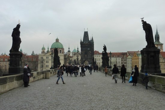Charles bridge with statues