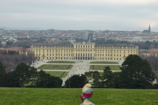 Smurf posing for Schonbrunn palace backside