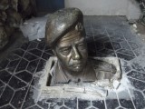 Head of Saddam Hussein which was torn down during American invasion in Bagdad