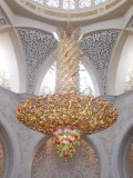 Chandelier in Grand Mosque Abu Dhabi: 15 m high, 10m wide weigt 12 tons 15500 leds 14000000 cristals