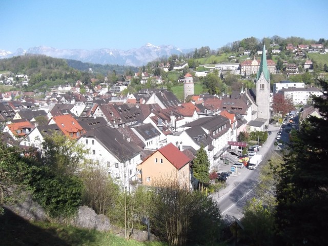 View over  beautiful old  city center of Feldkirch (.AT)