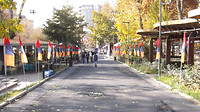 street with Armenian flags